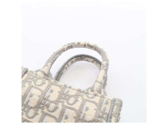 Christian Dior Dior BOOK TOTE Vertical Mini Handbag Marrone Bianco - vista 6
