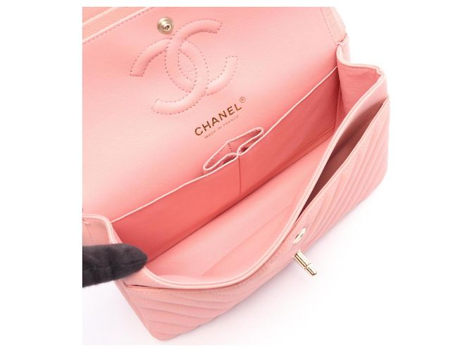 Borsa a tracolla Chanel Matelassé Double Flap Rosa - vista 3