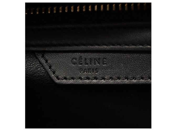 Céline Borsa Tote Celine Luggage Micro Shopper Marrone Nero Giallo - vista 4