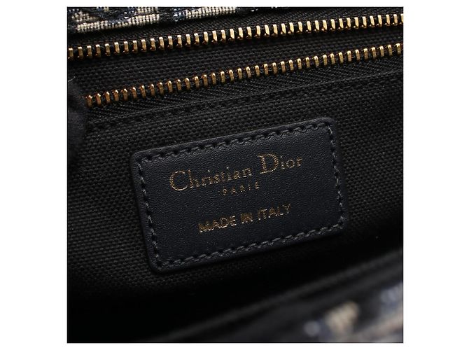 Borsa a tracolla Christian Dior 30 Montaigne Oblique Jacquard Beige Blu navy - vista 4