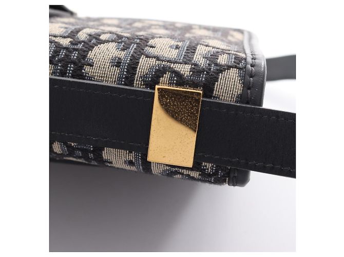 Borsa a tracolla Christian Dior 30 Montaigne Oblique Beige Blu navy - vista 12