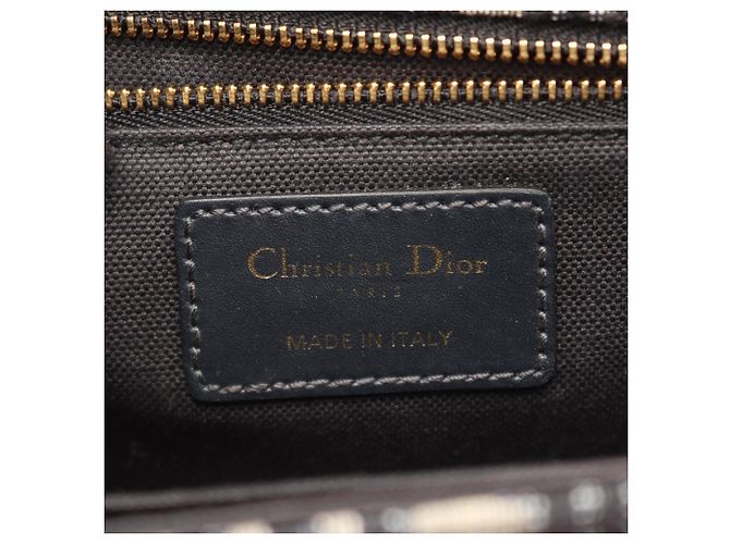 Borsa a tracolla Christian Dior 30 Montaigne Oblique Beige Blu navy - vista 4