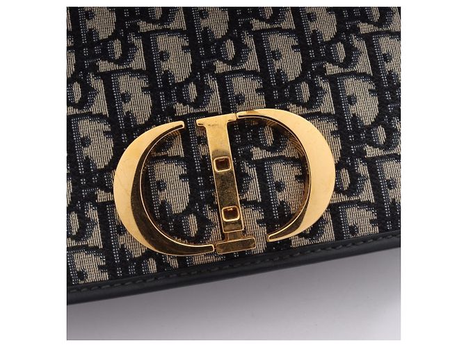 Borsa a tracolla Christian Dior 30 Montaigne Oblique Beige Blu navy - vista 6