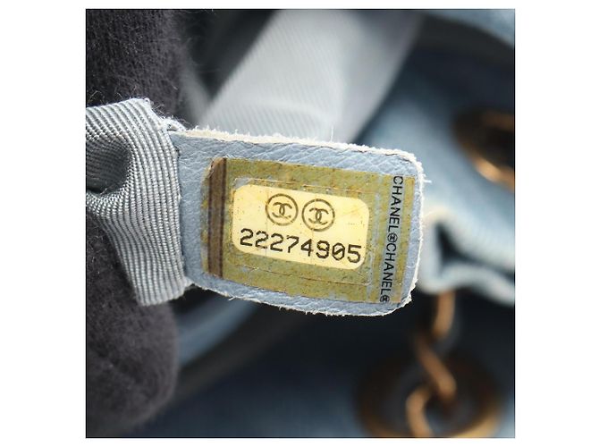 Borsa a tracolla Chanel Matelassé con coulisse Blu - vista 5