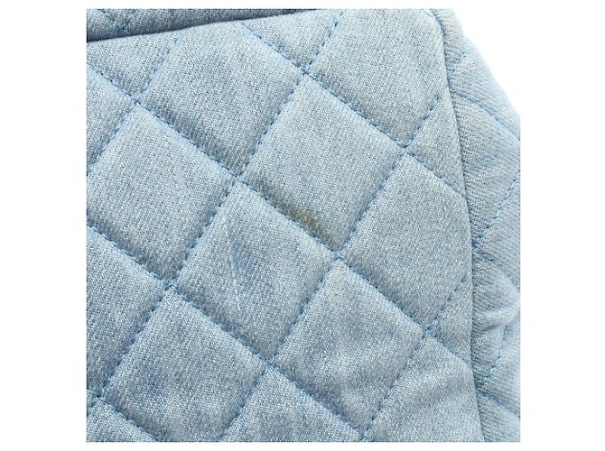 Borsa a tracolla Chanel Matelassé con coulisse Blu - vista 8