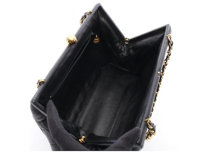 Borsa Matelassé Chanel in pelle di vitello martellata nera Nero - vista 3
