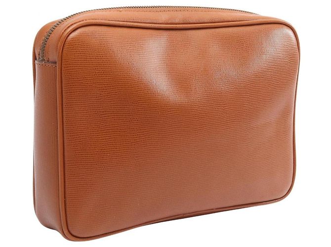 Céline Borsa Clutch in Pelle Celine Second Bag Marrone - vista 2