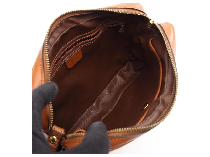 Céline Borsa Clutch in Pelle Celine Second Bag Marrone - vista 3