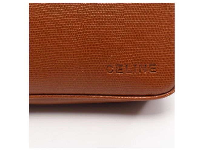 Céline Borsa Clutch in Pelle Celine Second Bag Marrone - vista 7