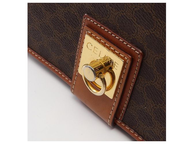 Céline Bolso de Hombro Celine Macadam Castaño - vista 10