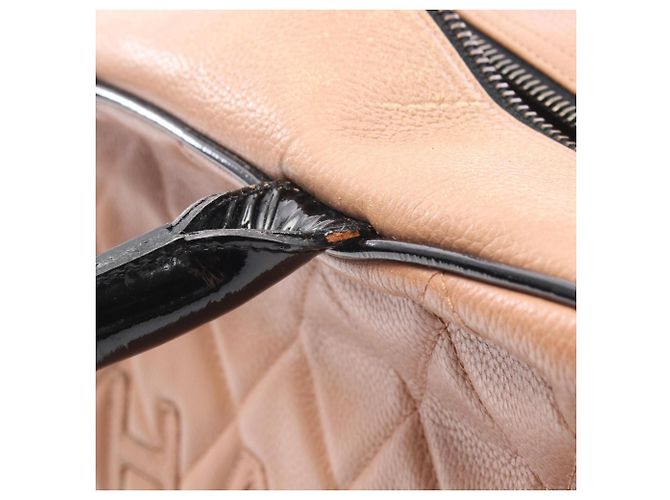 Borsa Tote Chanel Matelassé Bowling Handbag Nero Rosa - vista 16