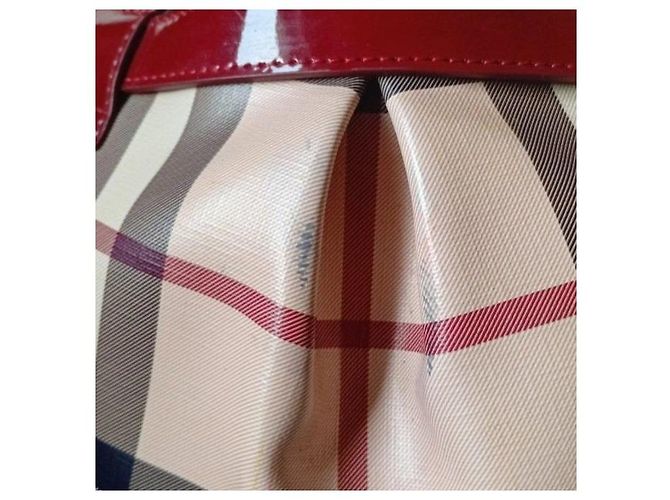 Borsa a tracolla Burberry Haymarket Check Rosso Beige Blu scuro - vista 10