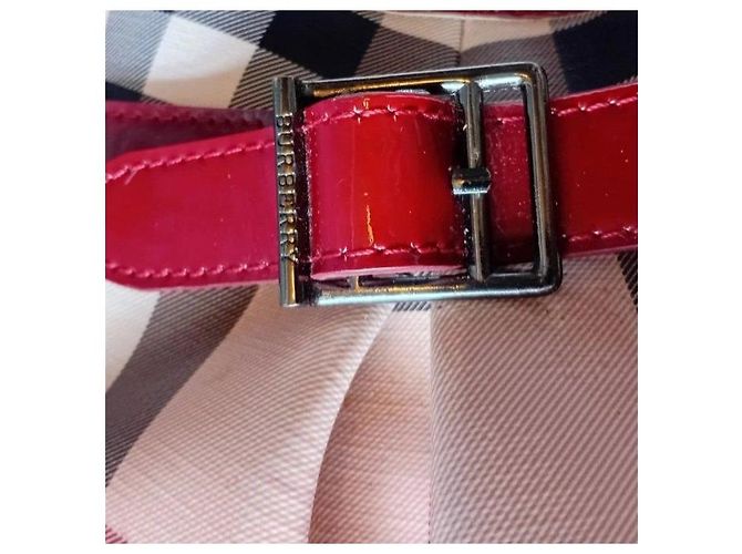 Borsa a tracolla Burberry Haymarket Check Rosso Beige Blu scuro - vista 4