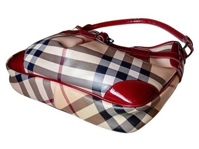 Borsa a tracolla Burberry Haymarket Check Rosso Beige Blu scuro - vista 7