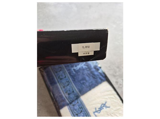 Ensemble de deux serviettes Yves Saint Laurent Blanc Bleu Beige - vue 4