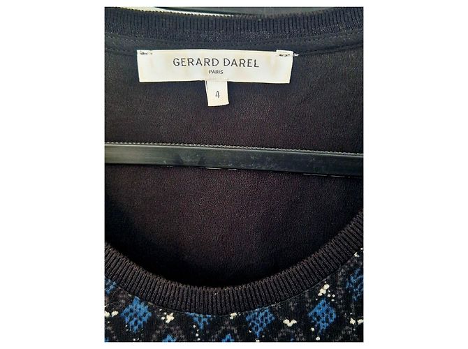 Gerard Darel T-shirt Gérard Darel nero e blu. Seta & lana & cotone - vista 5