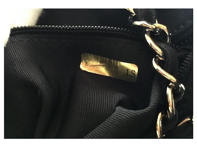 Borsa a tracolla CC in tessuto nero e pelle Chanel - vista 7