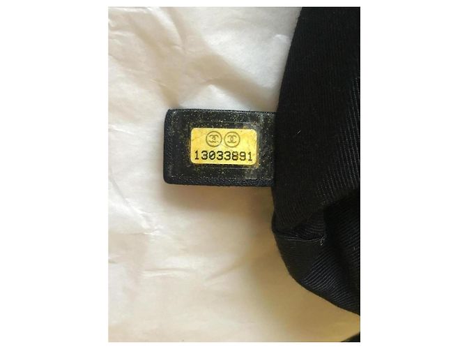 Borsa a tracolla CC in tessuto nero e pelle Chanel - vista 8
