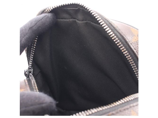 Borsa a tracolla portafoglio Louis Vuitton Christopher Marrone Nero Monogramma - vista 5