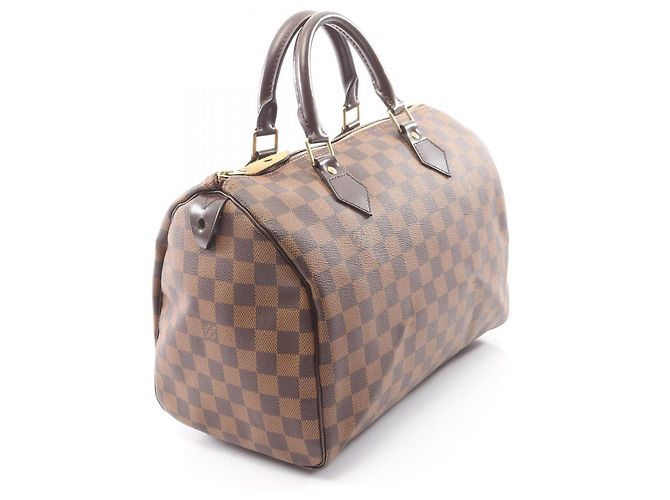 Borsa Louis Vuitton Speedy 30 Damier Ebene Marrone - vista 2