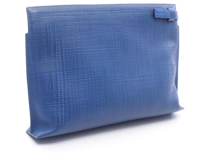 Clutch in pelle blu Loewe - vista 2