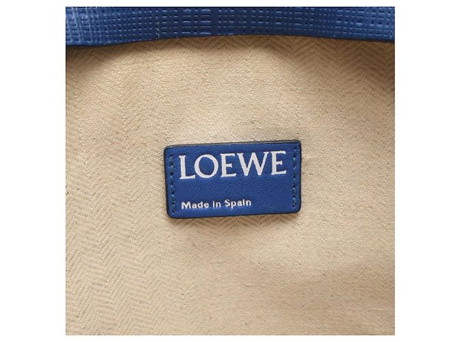 Clutch in pelle blu Loewe - vista 4