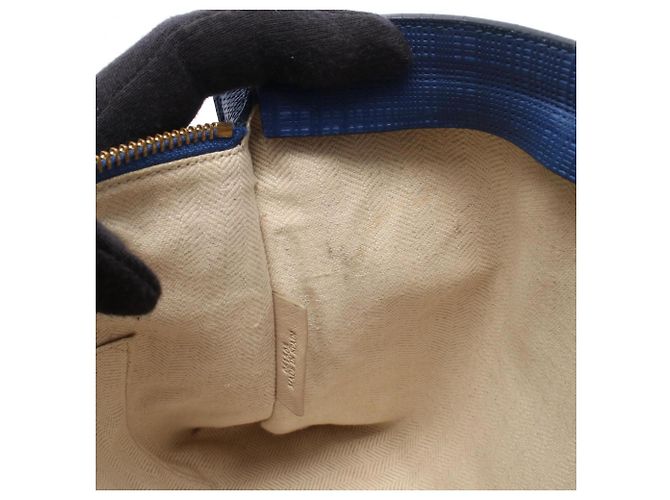 Clutch in pelle blu Loewe - vista 5