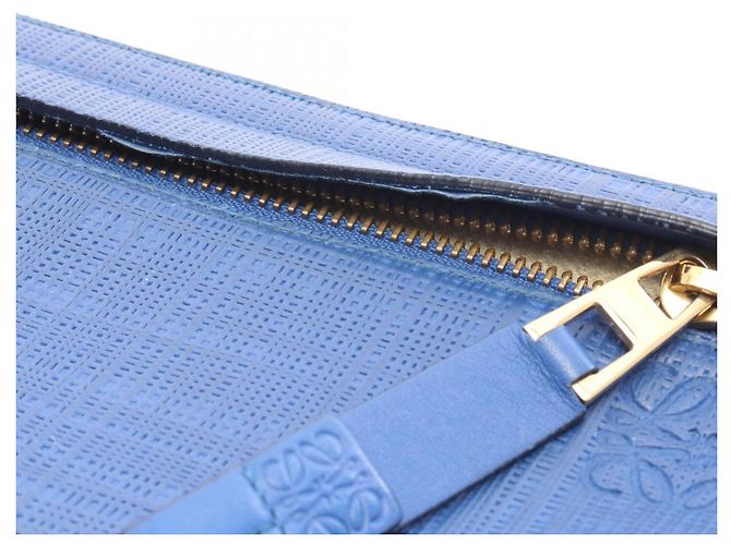 Clutch in pelle blu Loewe - vista 9