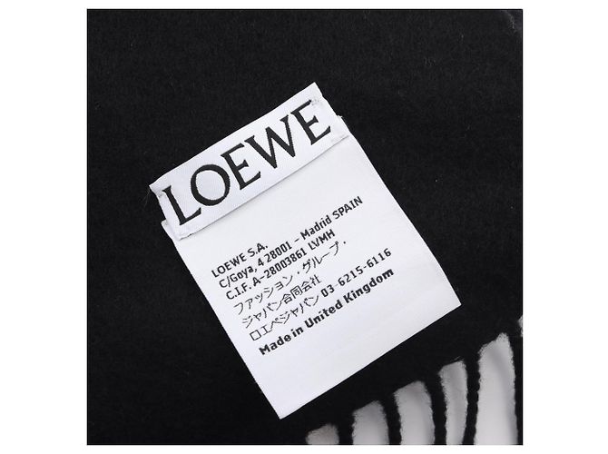 Sciarpa Loewe Anagram Nera in Cashmere e Lana Nero - vista 2