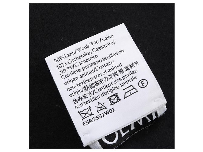 Sciarpa Loewe Anagram Nera in Cashmere e Lana Nero - vista 3