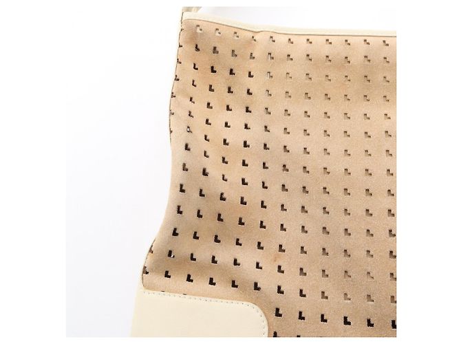 Loewe Perforierte Schultertasche Beige Roh - Ansicht 7