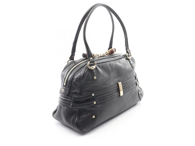 Borsa Gucci Bamboo Horsebit Nero - vista 2