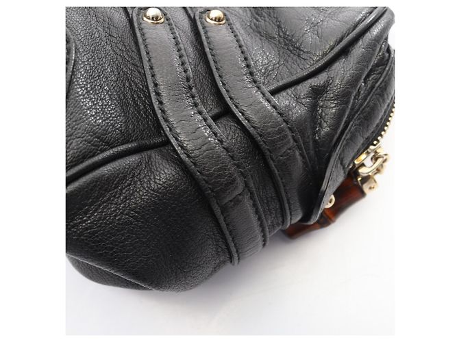Borsa Gucci Bamboo Horsebit Nero - vista 9