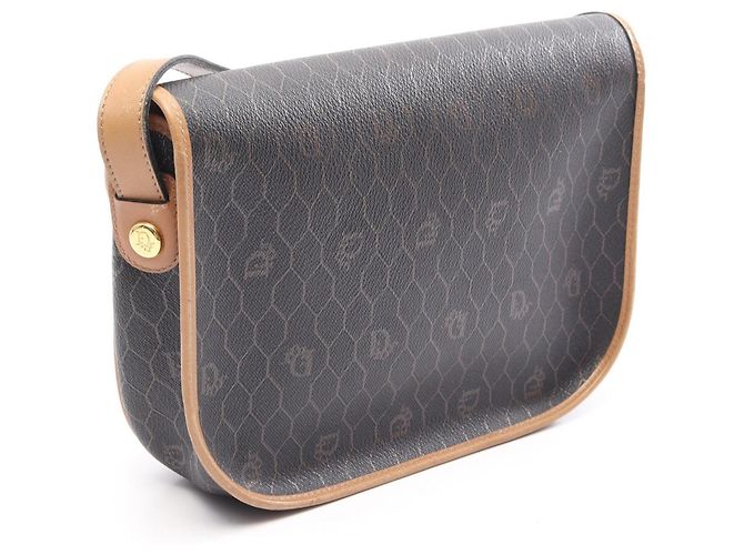 Borsa a Spalla Christian Dior Honeycomb Marrone Nero - vista 2