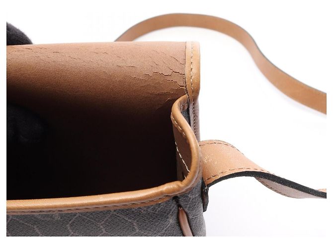 Borsa a Spalla Christian Dior Honeycomb Marrone Nero - vista 5