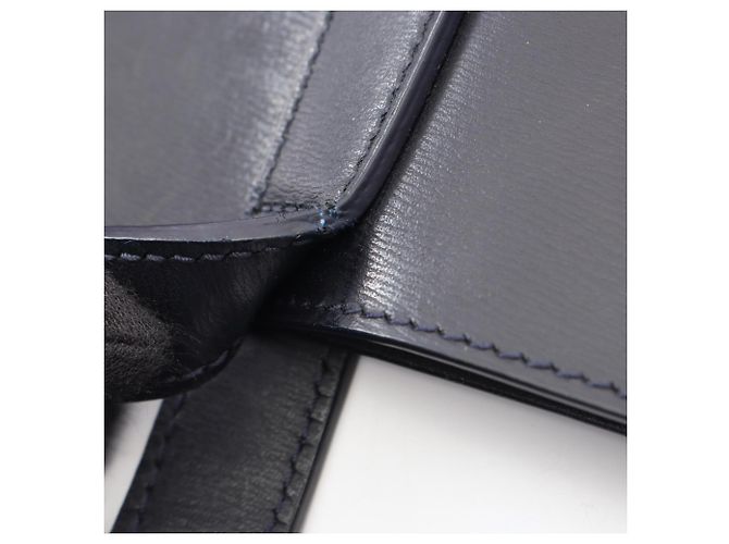Borsa Tote in pelle blu navy Saint Laurent - vista 10