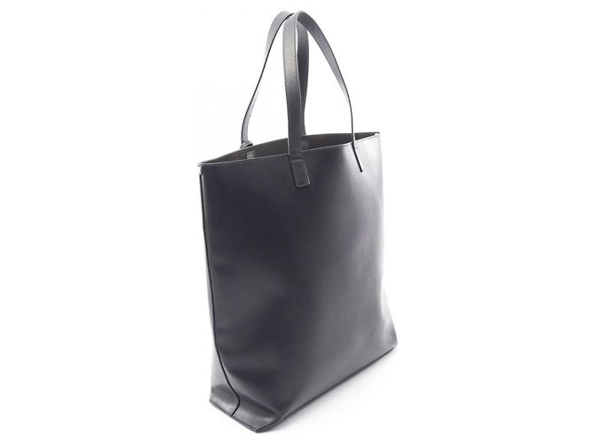 Borsa Tote in pelle blu navy Saint Laurent - vista 2