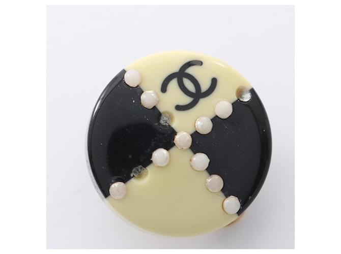 Orecchini a clip Chanel Coco Mark Nero Bianco D'oro - vista 8