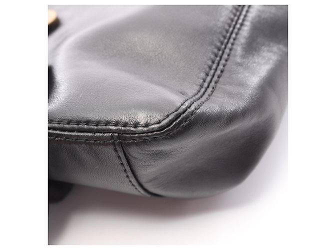 Borsa a tracolla Chanel Coco Mark in agnello nero - vista 11