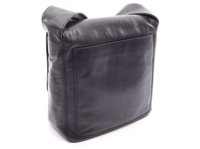 Borsa a tracolla Chanel Coco Mark in agnello nero - vista 2