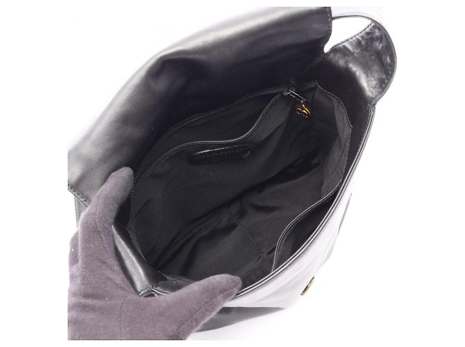 Borsa a tracolla Chanel Coco Mark in agnello nero - vista 3