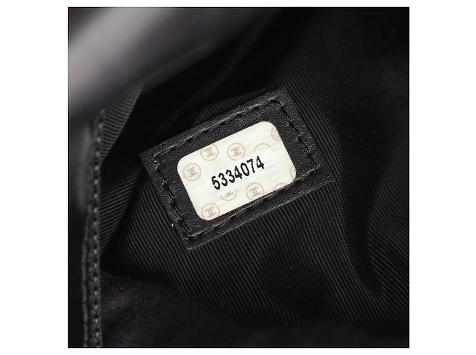 Borsa a tracolla Chanel Coco Mark in agnello nero - vista 5