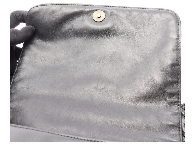 Borsa a tracolla Chanel Coco Mark in agnello nero - vista 7