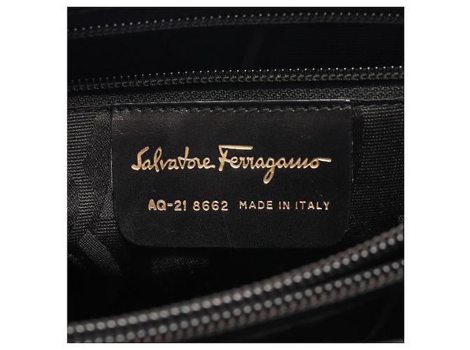 Borsa a tracolla in pelle nera Salvatore Ferragamo Gancini Nero - vista 4