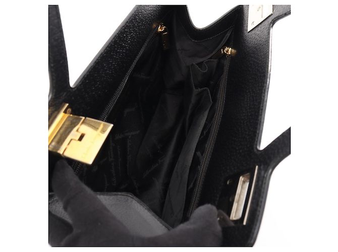 Borsa a mano nera Salvatore Ferragamo Nero - vista 3