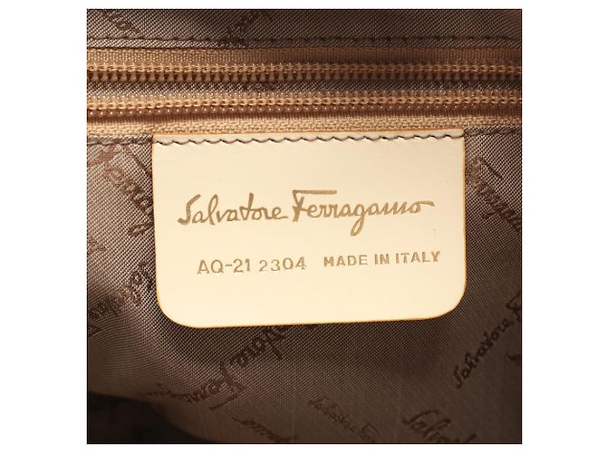 Borsa a mano in pelle avorio Salvatore Ferragamo Crudo - vista 4