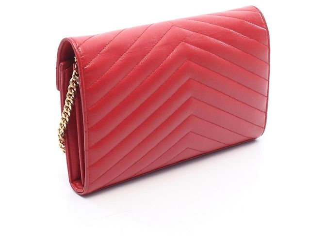 Borsa a Spalla Yves Saint Laurent Cassandra Classic Rosso - vista 2
