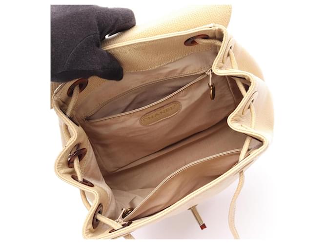 Zaino/Borsa Chanel Coco Mark Beige - vista 3