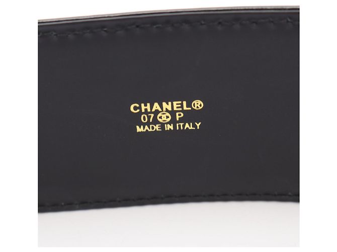 Chanel Coco Mark Gürtel aus Lackleder Schwarz - Ansicht 4