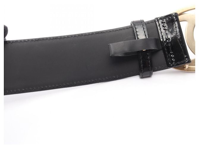 Chanel Coco Mark Gürtel aus Lackleder Schwarz - Ansicht 6